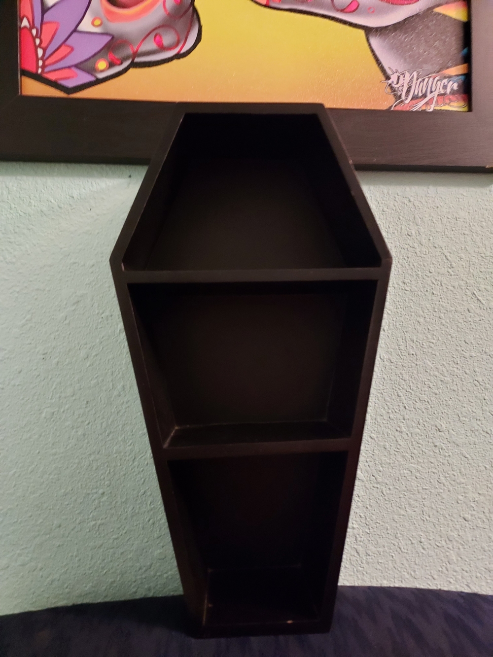 Sourpuss Black Coffin-Shaped Wall Shelf